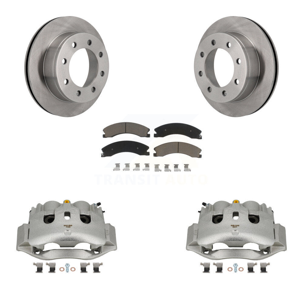 Rear Brake Caliper Rotor Ceramic Pad Kit For Chevrolet Express 4500 3.20" Overall Height KC8-100716C