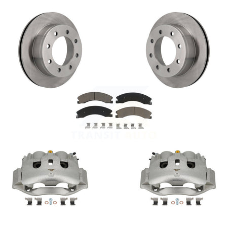 Rear Brake Caliper Rotor Ceramic Pad Kit For Chevrolet Express 4500 3.20" Overall Height KC8-100716C