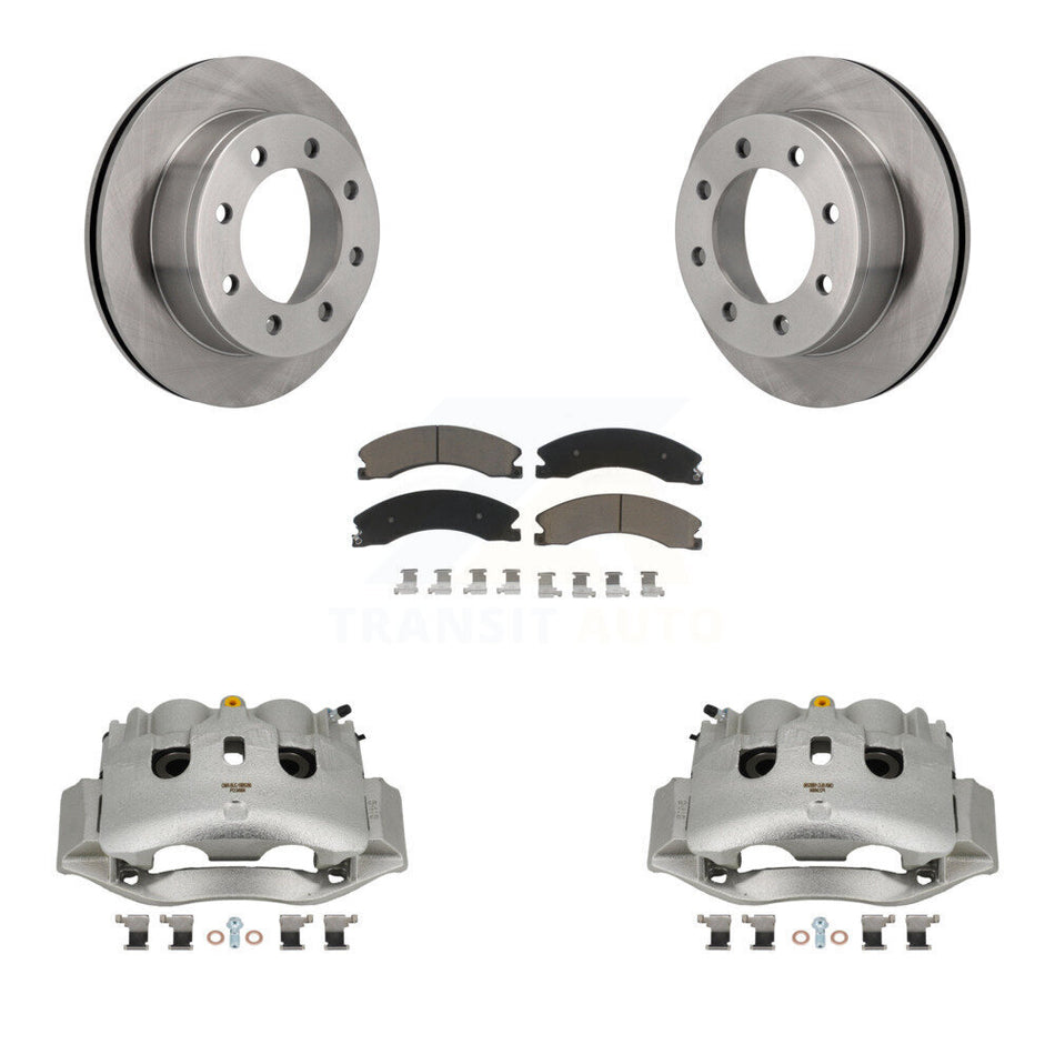 Rear Brake Caliper Rotor Ceramic Pad Kit For Chevrolet Express 4500 3.20" Overall Height KC8-100716C