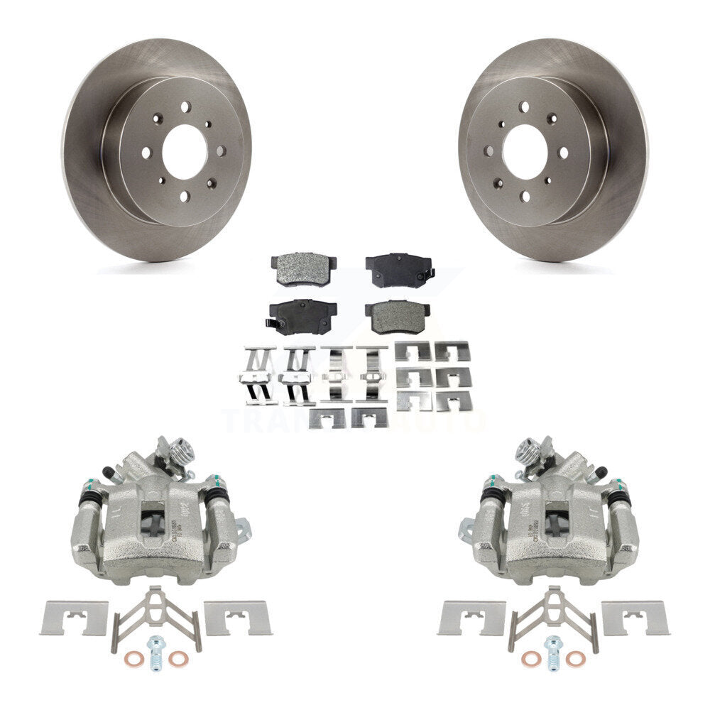 Rear Disc Brake Caliper Rotors And Semi-Metallic Pads Kit For Honda Civic Acura EL KC8-100716P