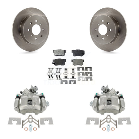 Rear Disc Brake Caliper Rotors And Semi-Metallic Pads Kit For Honda Civic Acura EL KC8-100716P