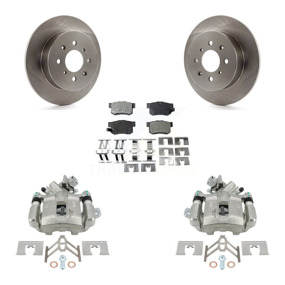 Rear Disc Brake Caliper Rotors And Semi-Metallic Pads Kit For Honda Civic Acura EL KC8-100716P