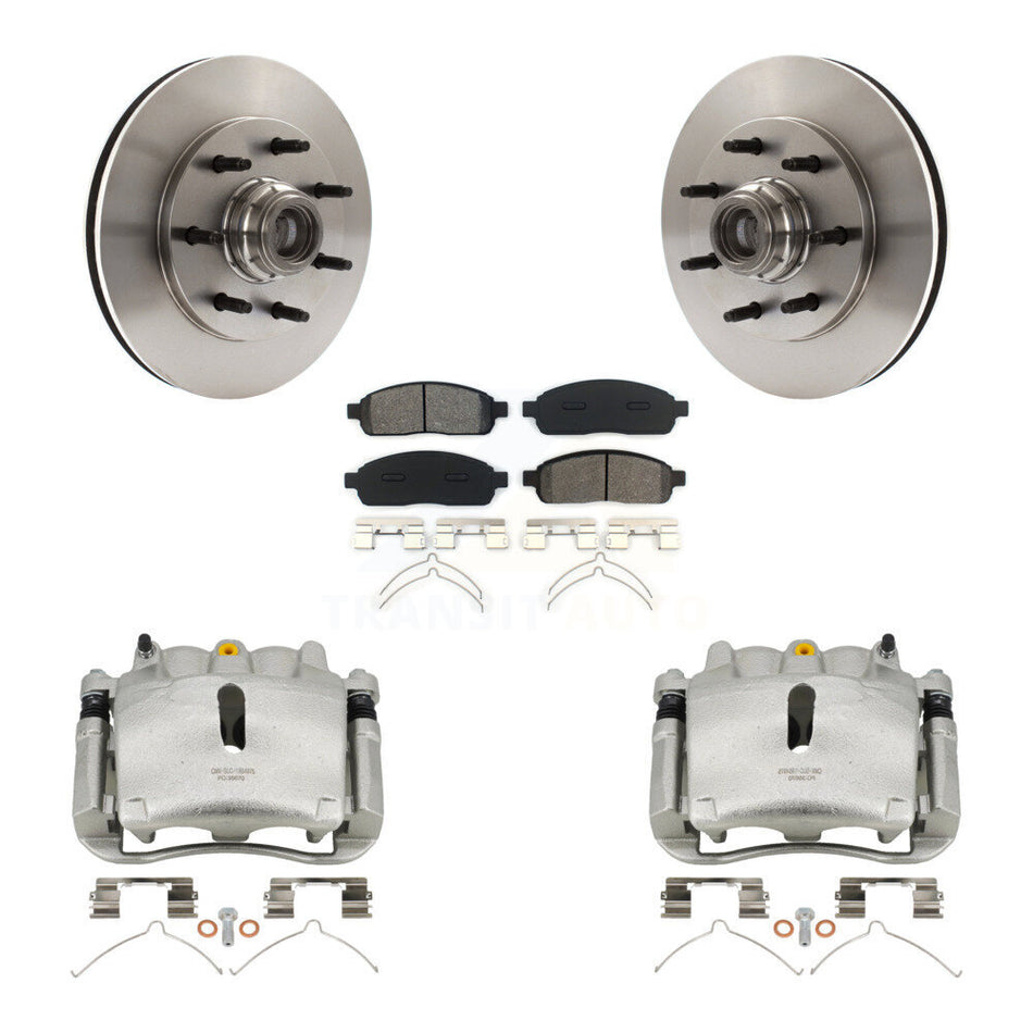 Front Disc Brake Caliper Rotors And Semi-Metallic Pads Kit For 2004 Ford F-150 RWD With 7 Lug Wheels 11th Digit Of Vin Is C KC8-100716S