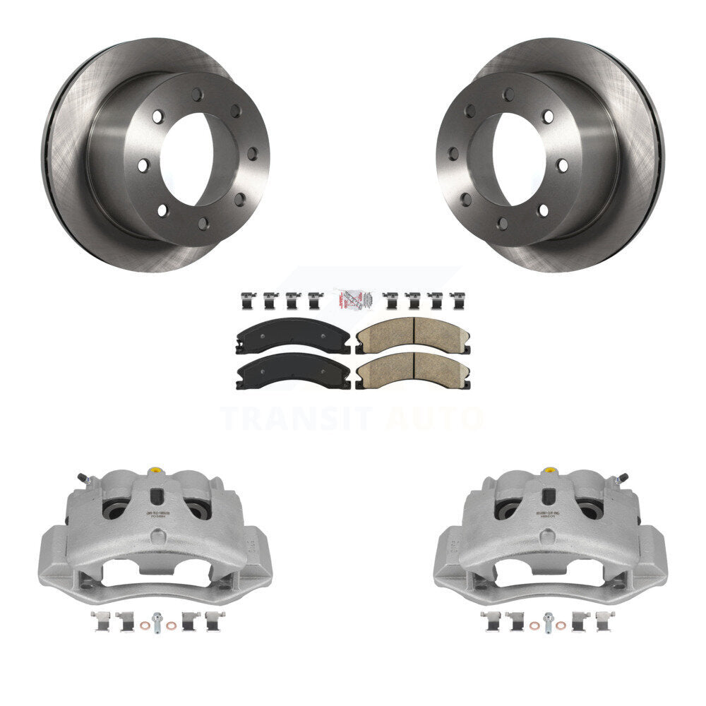 Rear Disc Brake Caliper Rotor Ceramic Pad Kit For GMC Sierra 3500 HD Chevrolet Silverado KC8-100717N