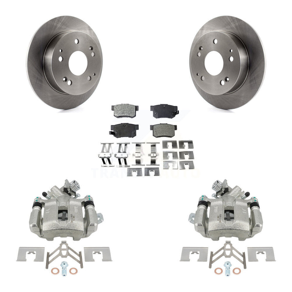 Rear Disc Brake Caliper Rotors And Semi-Metallic Pads Kit For Honda Civic Acura RSX KC8-100717P