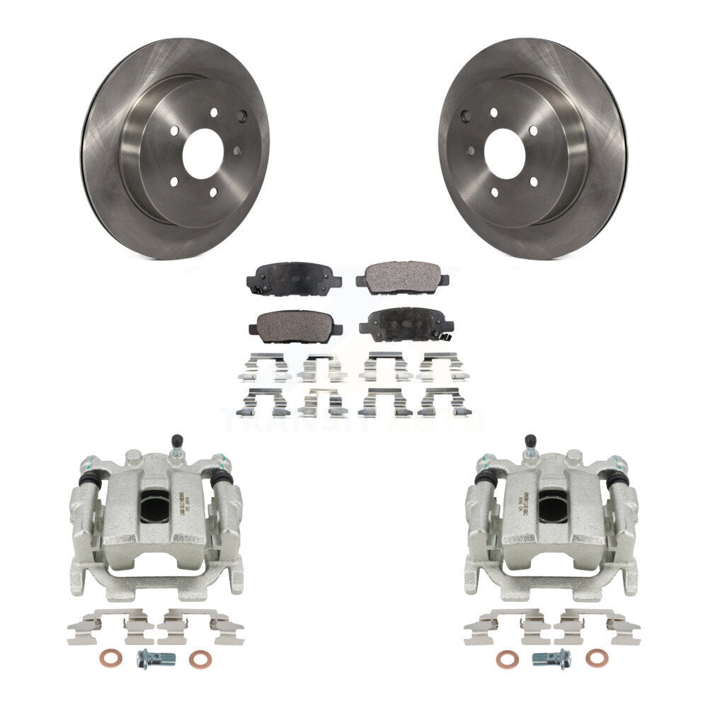 Rear Disc Brake Caliper Rotors And Semi-Metallic Pads Kit For INFINITI FX35 QX70 FX37 KC8-100719P by Transit Auto