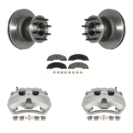 Front Disc Brake Caliper Rotors And Ceramic Pads Kit For Ford E-350 Super Duty E-450 KC8-100720C
