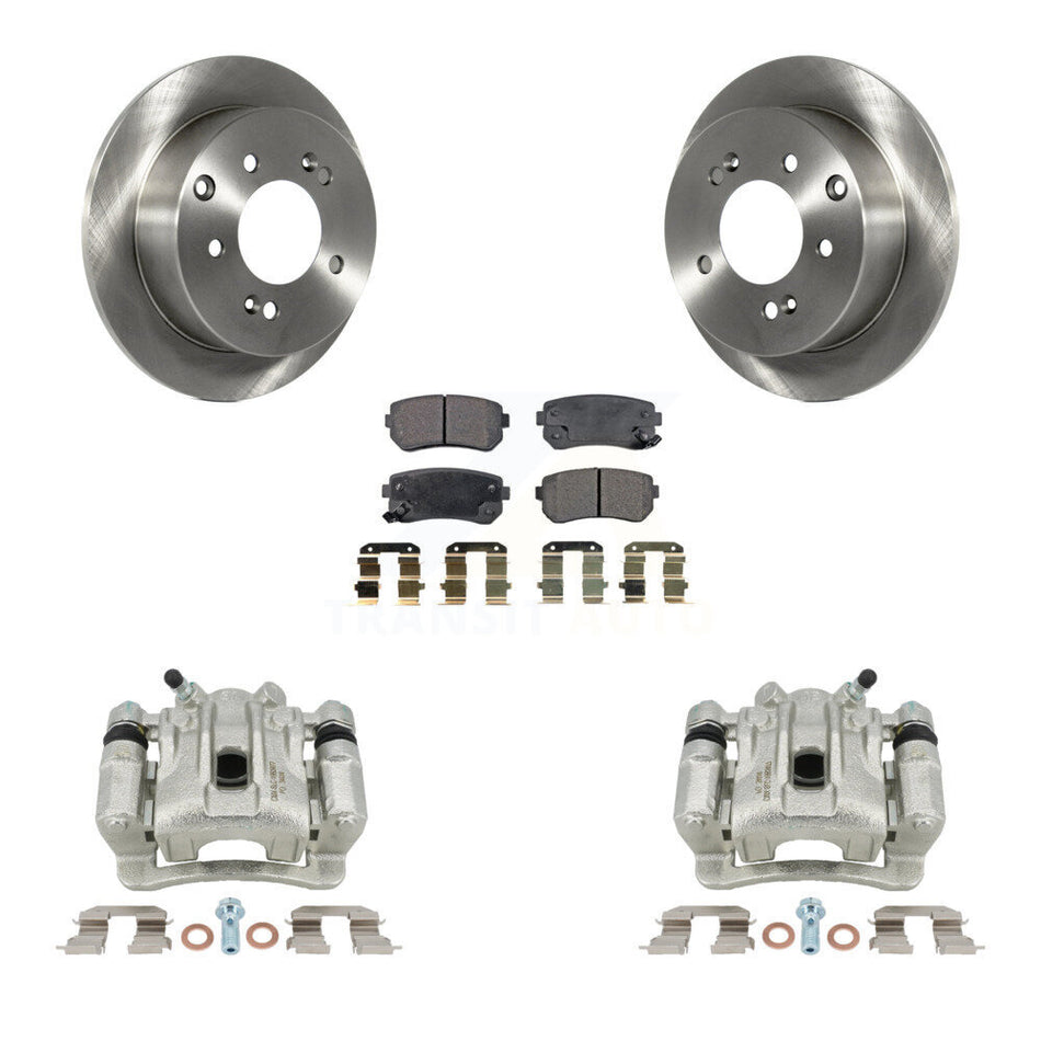 Rear Disc Brake Caliper Rotors And Semi-Metallic Pads Kit For Kia Forte Koup Forte5 KC8-100720P