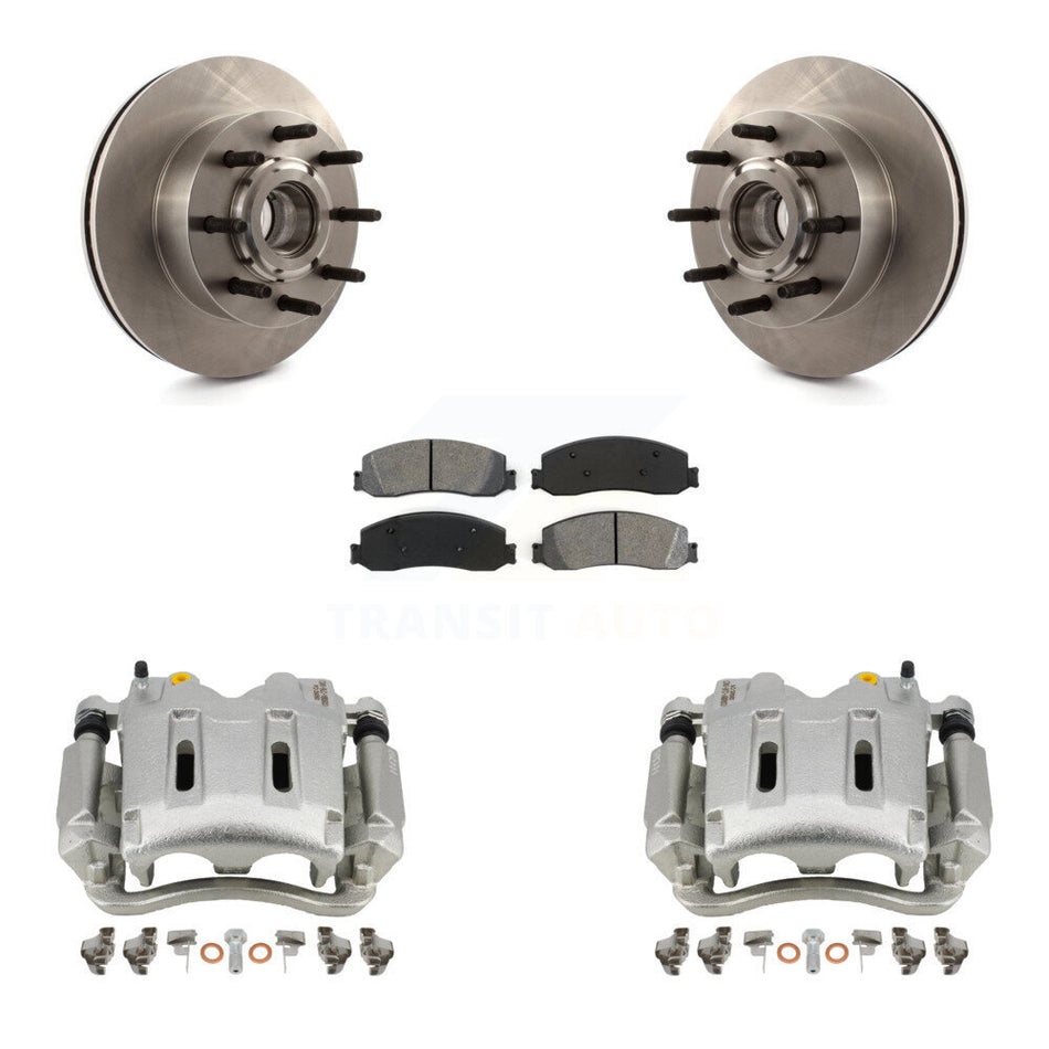 Front Disc Brake Caliper Rotors And Semi-Metallic Pads Kit For Ford F-250 Super Duty F-350 RWD KC8-100720S