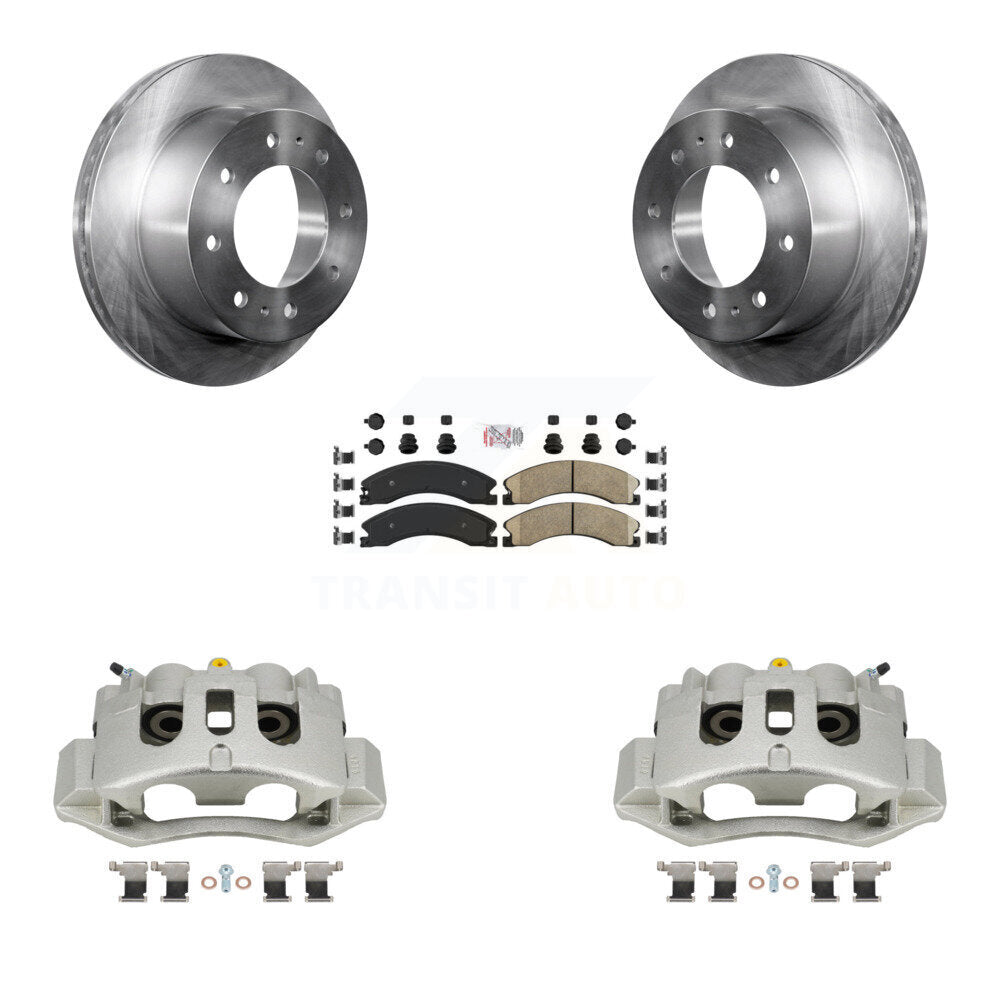 Rear Brake Caliper Rotor Ceramic Pad Kit For GMC Chevrolet Sierra 2500 HD Silverado 3500 KC8-100722N