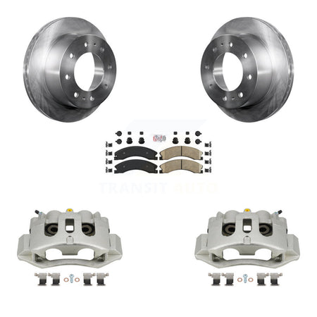 Rear Brake Caliper Rotor Ceramic Pad Kit For GMC Chevrolet Sierra 2500 HD Silverado 3500 KC8-100722N