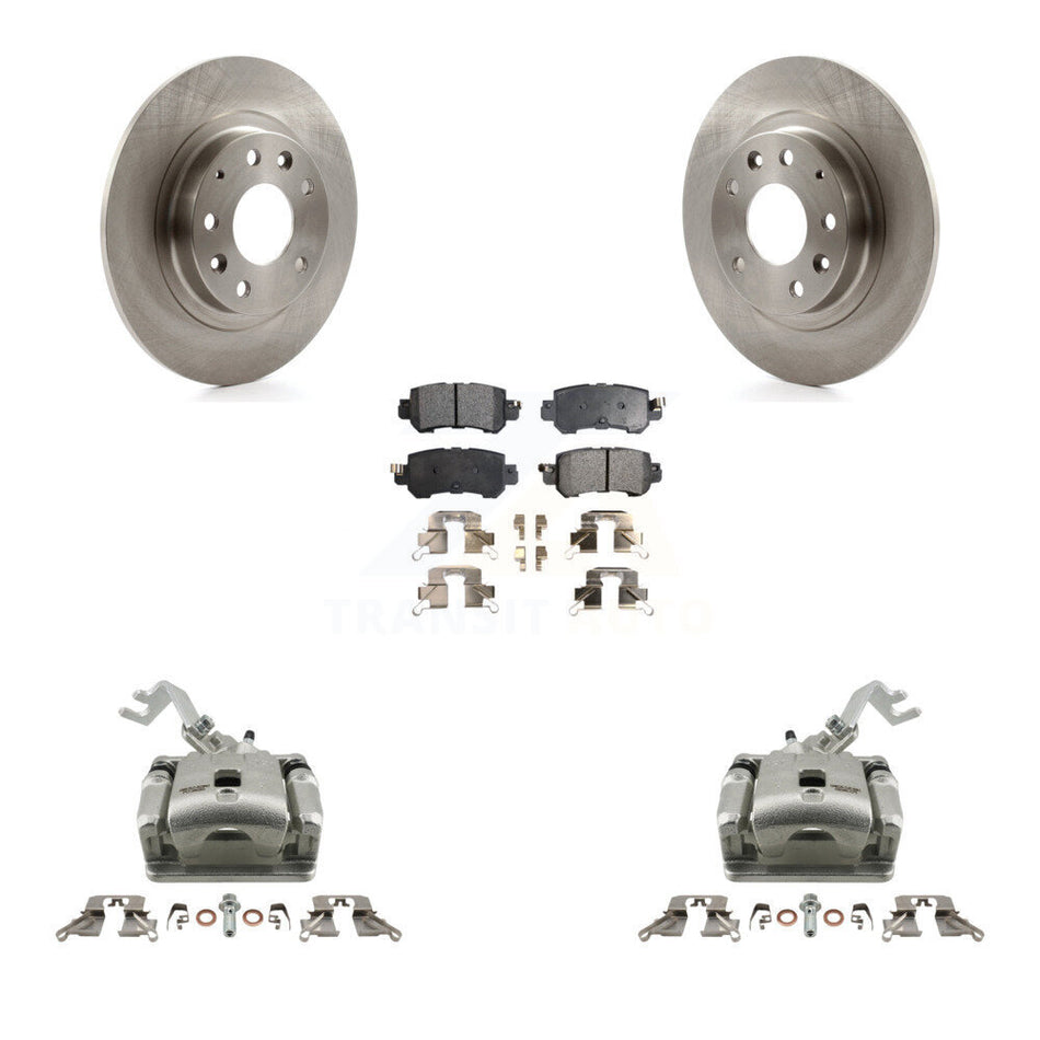 Rear Disc Brake Caliper Rotors And Semi-Metallic Pads Kit For 2016-2018 Mazda CX-3 KC8-100722P