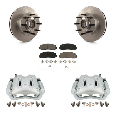 Front Disc Brake Caliper Rotors And Ceramic Pads Kit For Ford F-250 Super Duty F-350 RWD KC8-100724C by Transit Auto