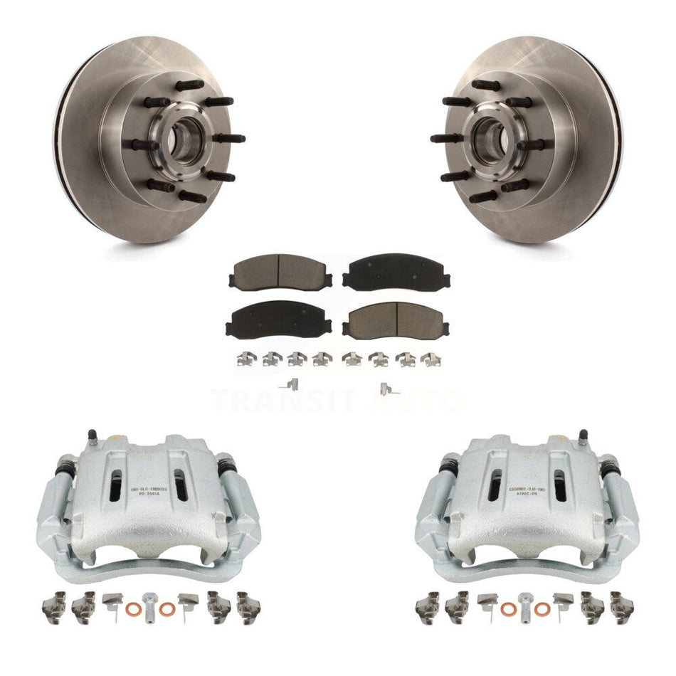 Front Disc Brake Caliper Rotors And Ceramic Pads Kit For Ford F-250 Super Duty F-350 RWD KC8-100724C by Transit Auto