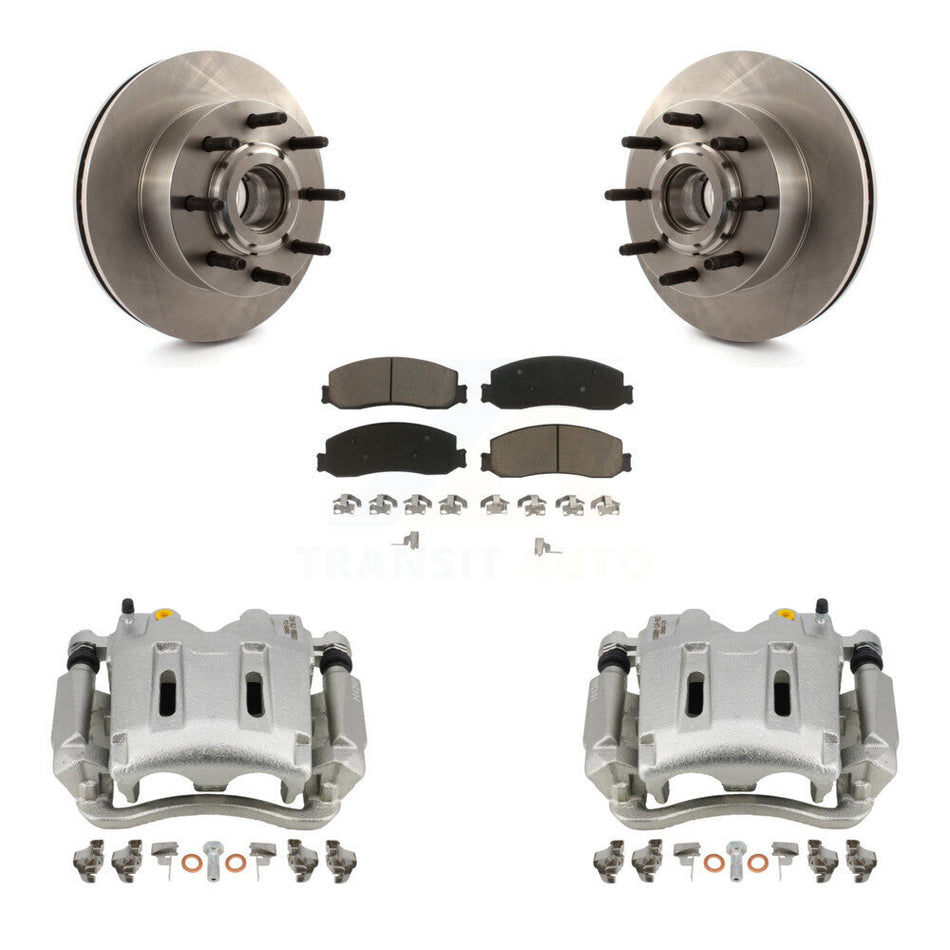 Front Disc Brake Caliper Rotors And Ceramic Pads Kit For Ford F-250 Super Duty F-350 RWD KC8-100724C