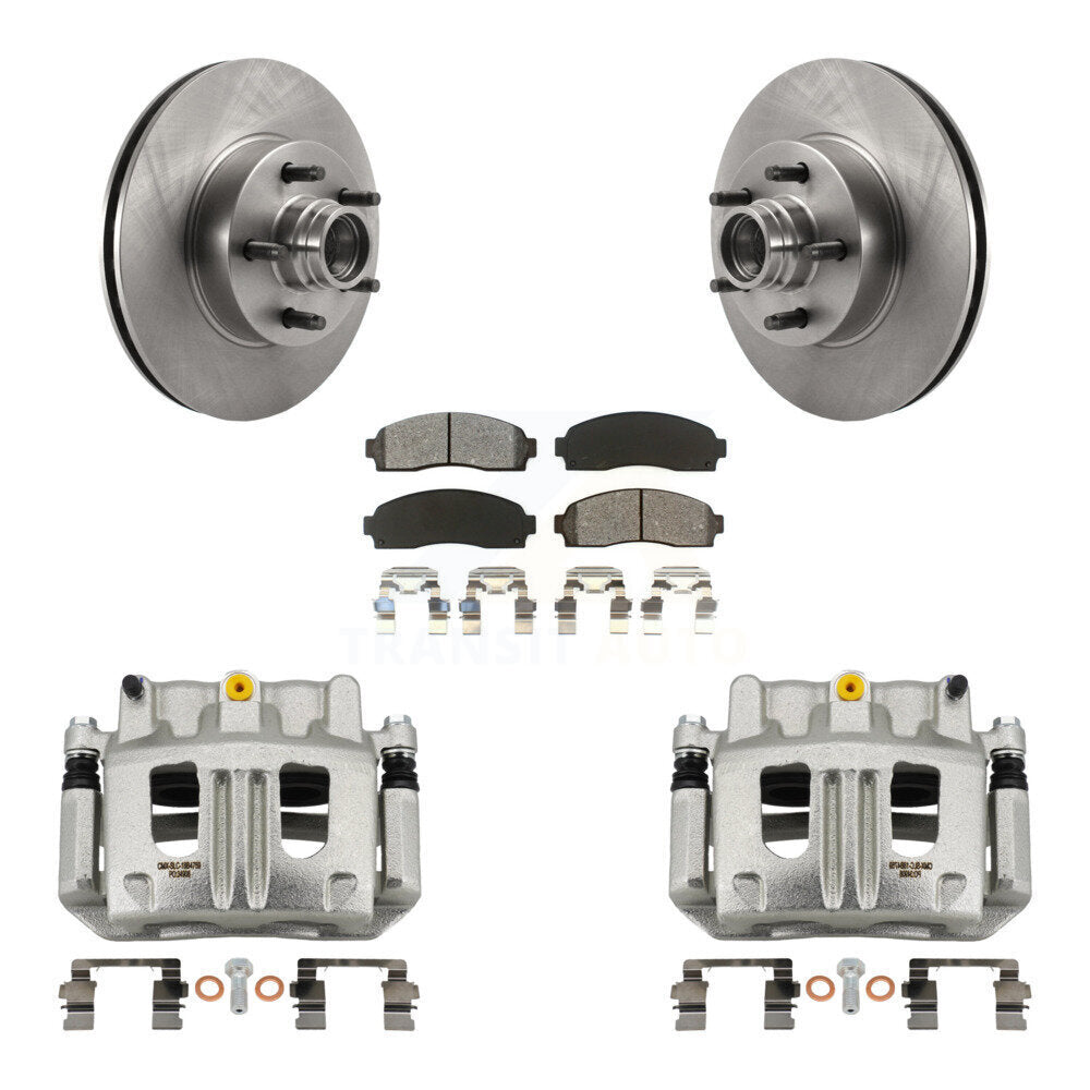 Front Disc Brake Caliper Rotors And Semi-Metallic Pads Kit For 2010-2011 Ford Ranger RWD KC8-100724S