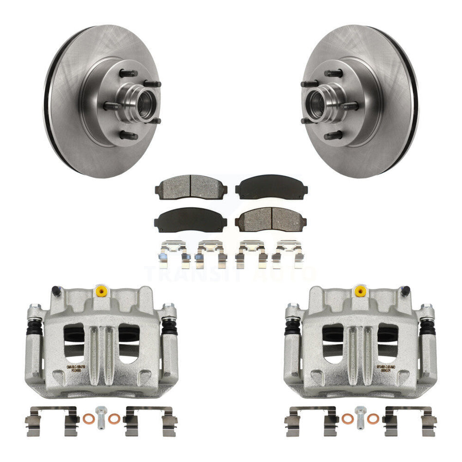 Front Disc Brake Caliper Rotors And Semi-Metallic Pads Kit For 2010-2011 Ford Ranger RWD KC8-100724S