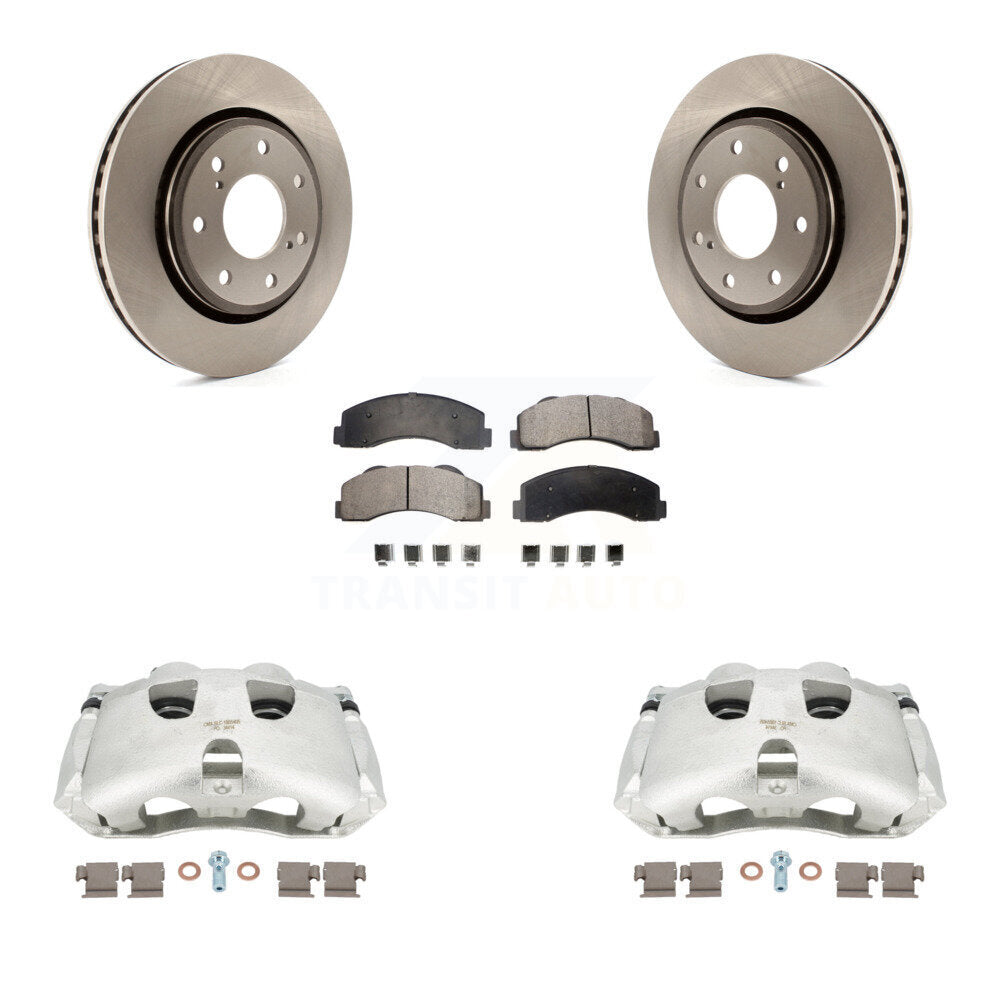 Front Disc Brake Caliper Rotors And Ceramic Pads Kit For 2012-2014 Ford F-150 With 7 Lug Wheels KC8-100724T by Transit Auto