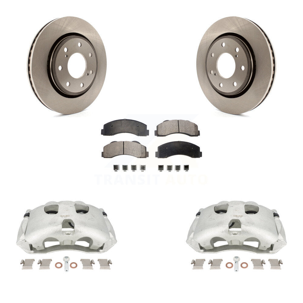 Front Disc Brake Caliper Rotors And Ceramic Pads Kit For 2010-2011 Ford F-150 With 7 Lug Wheels KC8-100725T by Transit Auto