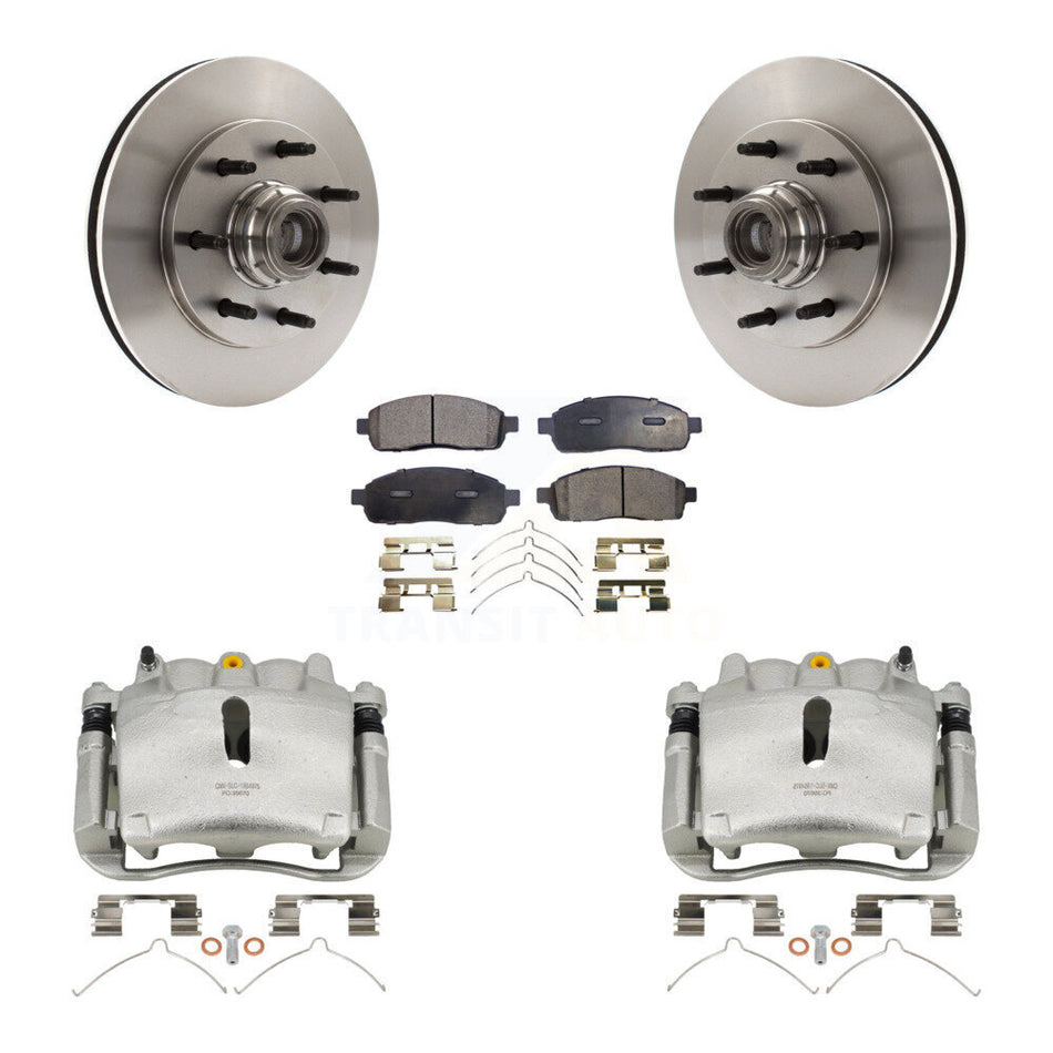 Front Disc Brake Caliper Rotors And Semi-Metallic Pads Kit For 2004 Ford F-150 RWD With 7 Lug Wheels 11th Digit Of Vin Is C KC8-100726P