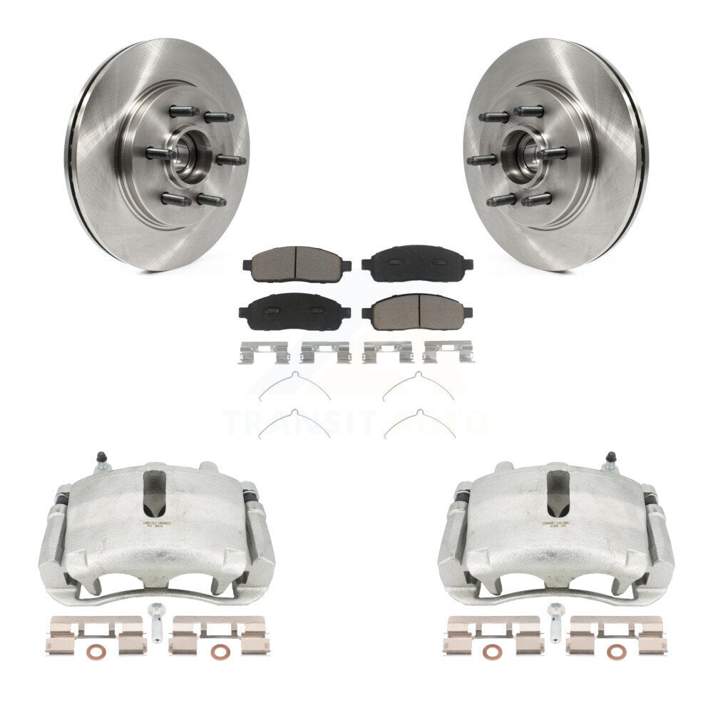 Front Disc Brake Caliper Rotors And Ceramic Pads Kit For Ford F-150 Lincoln Mark LT With 6 Lug Wheels RWD KC8-100727C by Transit Auto