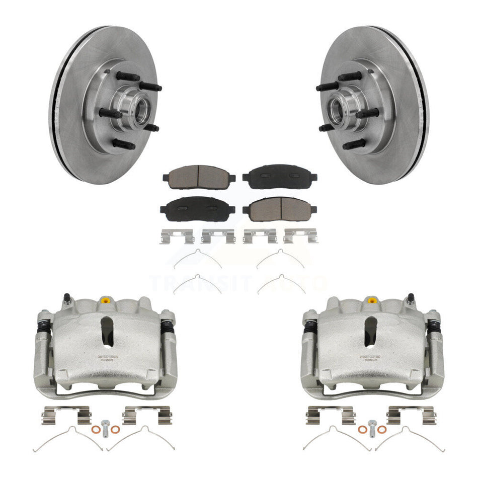 Front Disc Brake Caliper Rotors And Ceramic Pads Kit For 2004 Ford F-150 RWD With 5 Lug Wheels KC8-100728C
