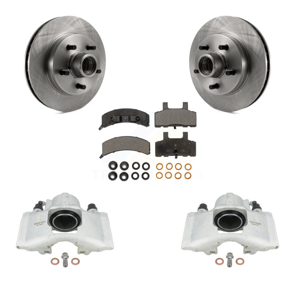 Front Disc Brake Caliper Rotors And Semi-Metallic Pads Kit For Chevrolet C1500 GMC Tahoe Suburban Yukon Express 1500 Savana KC8-100729P by Transit Auto