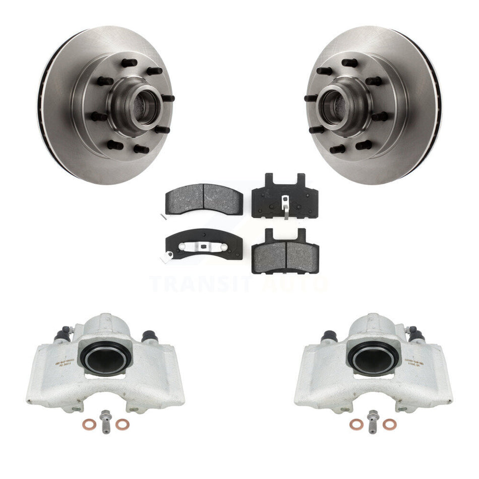 Front Disc Brake Caliper Rotors And Semi-Metallic Pads Kit For 1996 Chevrolet Express 2500 With 8 Lug Wheels KC8-100729S