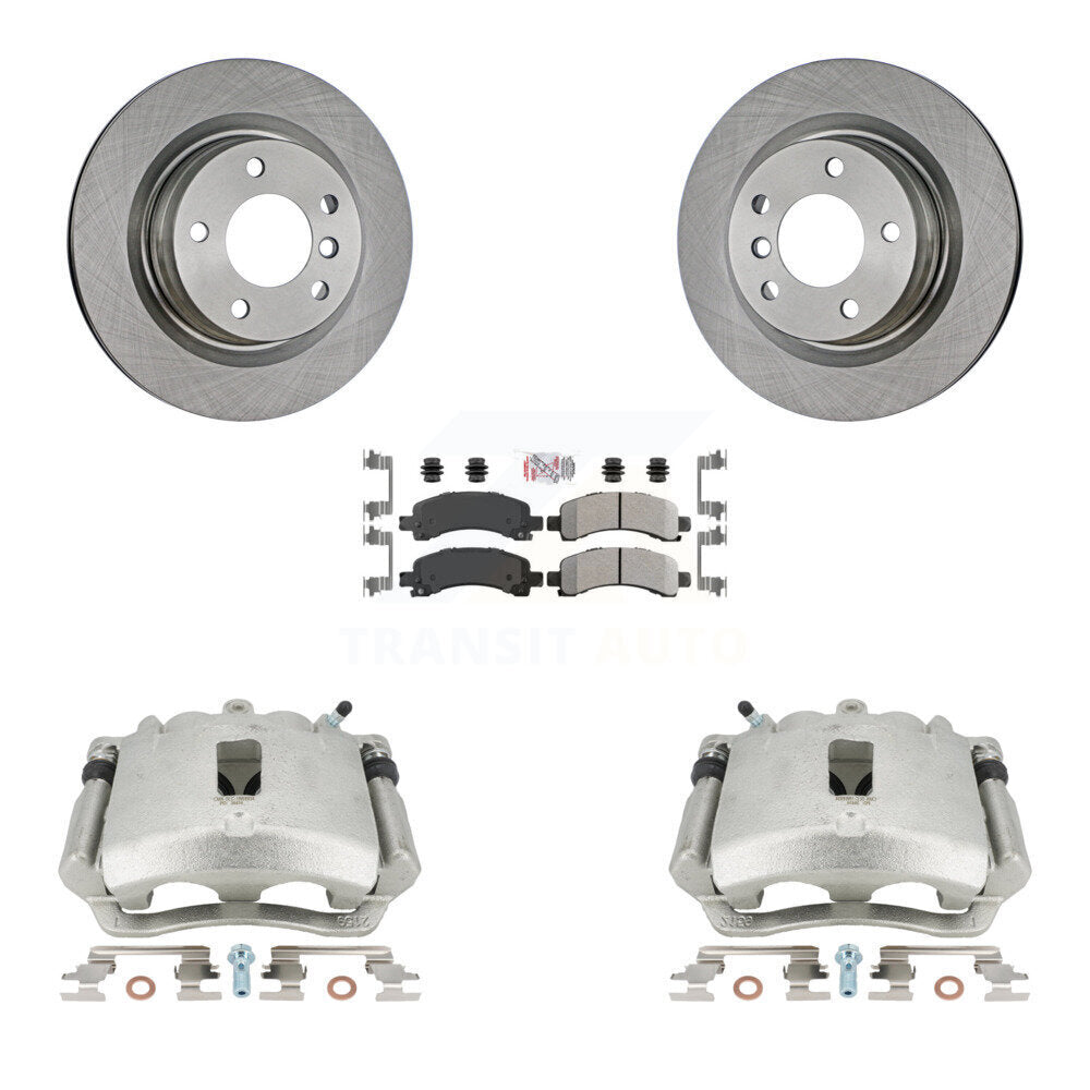 Rear Disc Brake Caliper Rotors And Semi-Metallic Pads Kit For Chevrolet Express 3500 2500 GMC Savana KC8-100730N by Transit Auto