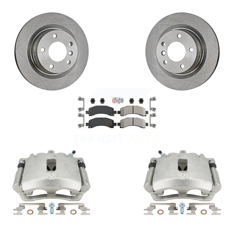 Rear Disc Brake Caliper Rotors And Semi-Metallic Pads Kit For Chevrolet Express 3500 2500 GMC Savana KC8-100730N by Transit Auto