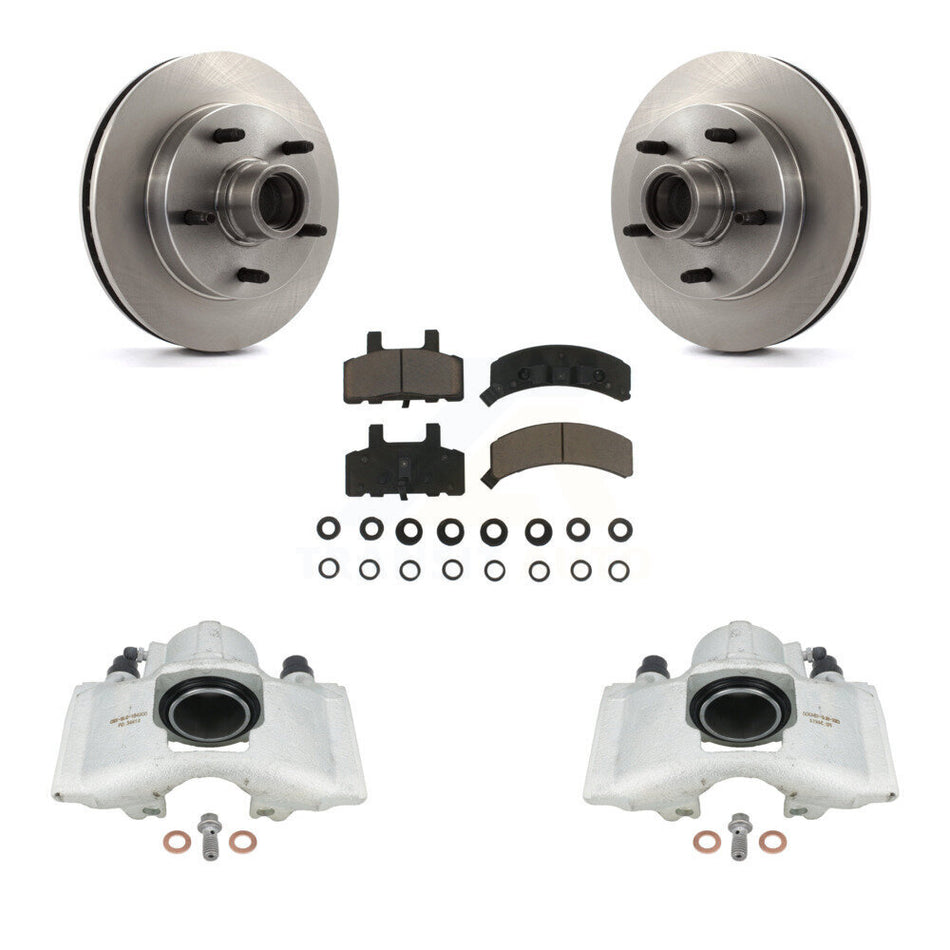 Front Disc Brake Caliper Rotors And Ceramic Pads Kit For 1994-1999 Dodge Ram 1500 RWD KC8-100731C by Transit Auto