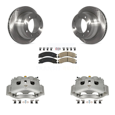 Rear Disc Brake Caliper Rotor Ceramic Pad Kit For GMC Savana 3500 Chevrolet Express 4500 KC8-100731N