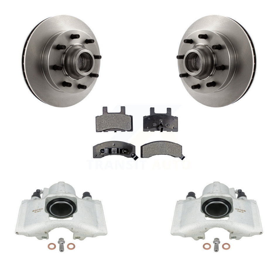 Front Disc Brake Caliper Rotors And Semi-Metallic Pads Kit For 1996 Chevrolet Express 2500 With 8 Lug Wheels KC8-100731P