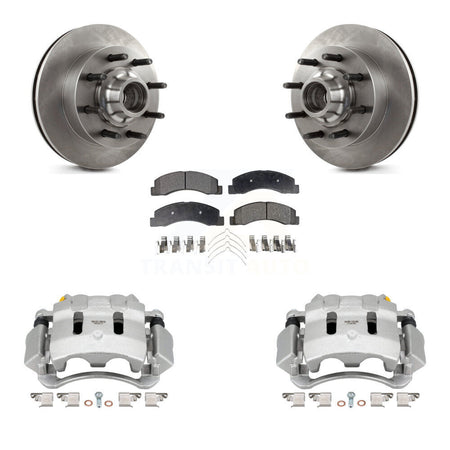 Front Disc Brake Caliper Rotor Ceramic Pad Kit For Ford F-350 Super Duty F-250 Excursion KC8-100731T