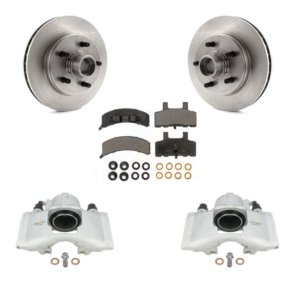 Front Disc Brake Caliper Rotors And Semi-Metallic Pads Kit For C1500 Chevrolet GMC Suburban KC8-100733P by Transit Auto