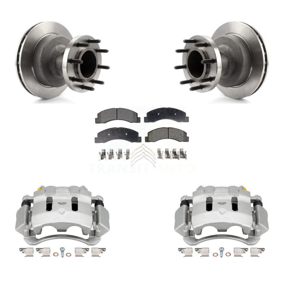 Front Disc Brake Caliper Rotors And Ceramic Pads Kit For Ford F-350 Super Duty KC8-100733T
