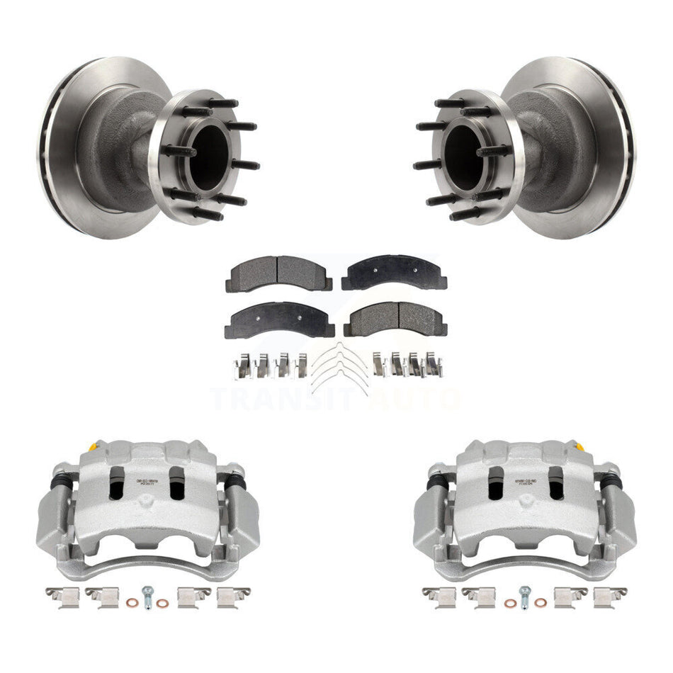 Front Disc Brake Caliper Rotors And Ceramic Pads Kit For Ford F-350 Super Duty KC8-100733T