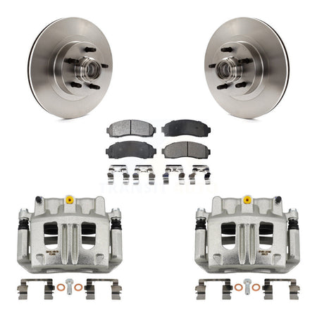 Front Disc Brake Caliper Rotors & Semi-Metallic Pad Kit For Ford Explorer Sport Trac RWD KC8-100734P