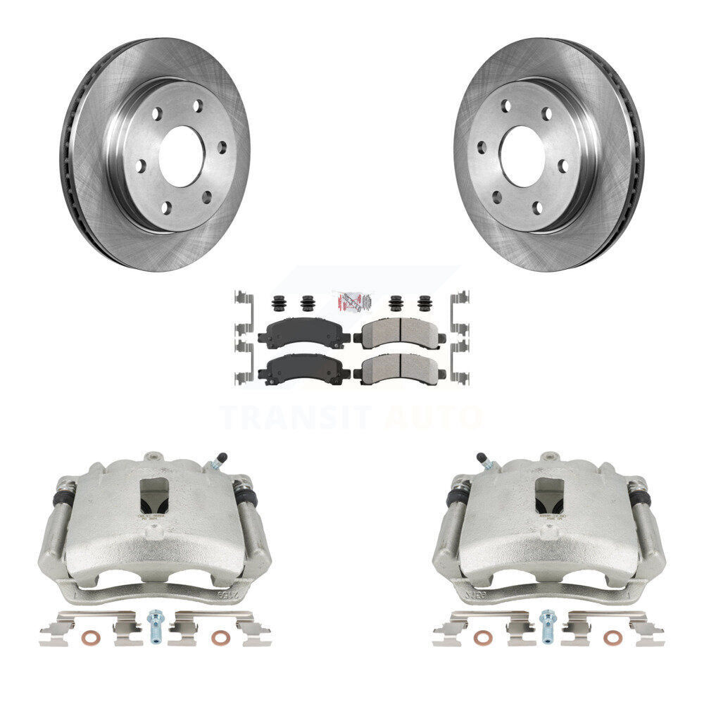 Rear Disc Brake Caliper Rotors And Semi-Metallic Pads Kit For Chevrolet Express 2500 3500 GMC Savana KC8-100735N by Transit Auto