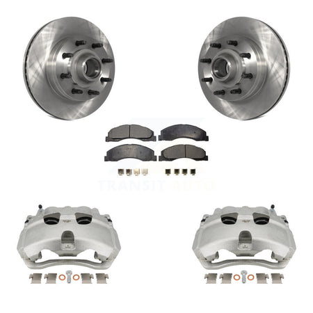 Front Brake Caliper Rotors & Semi-Metallic Pad Kit For Ford E-350 Super Duty E-250 E-150 KC8-100738P