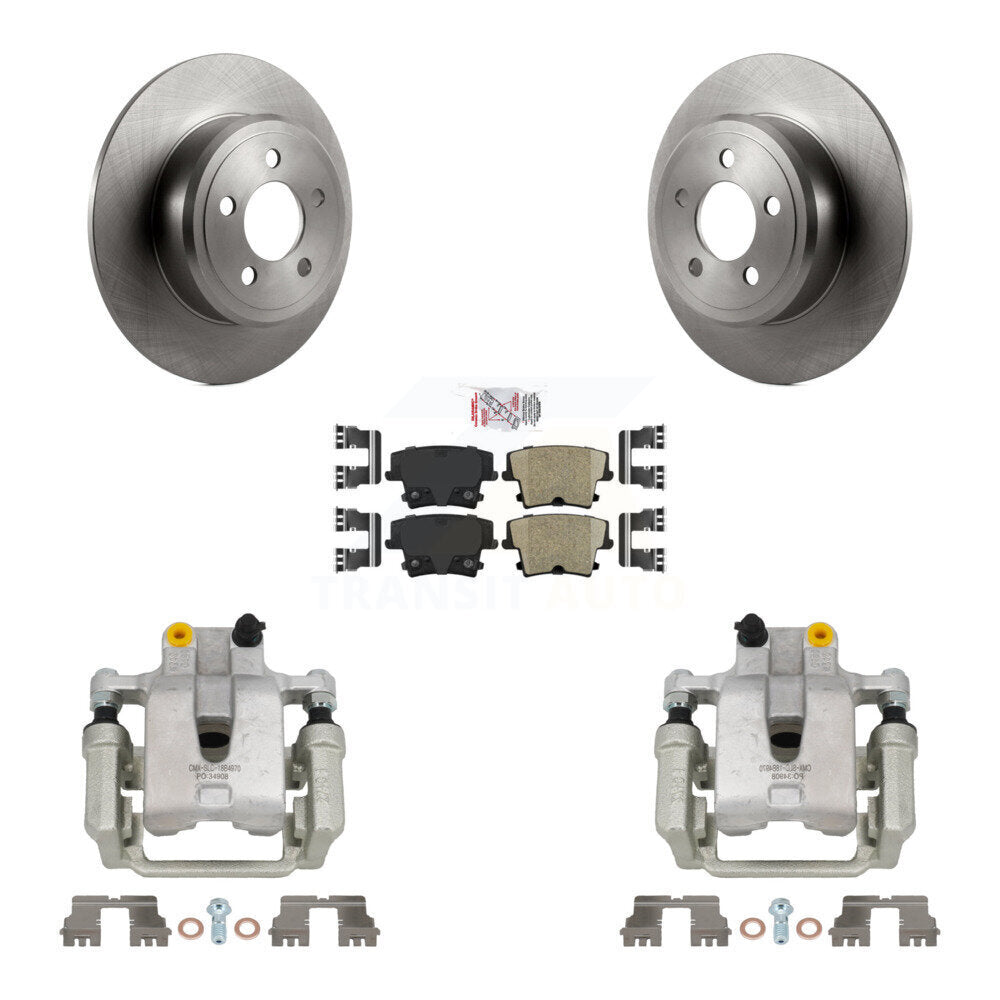 Rear Disc Brake Caliper Rotors Ceramic Pad Kit For Dodge Chrysler 300 Charger Challenger KC8-100739N