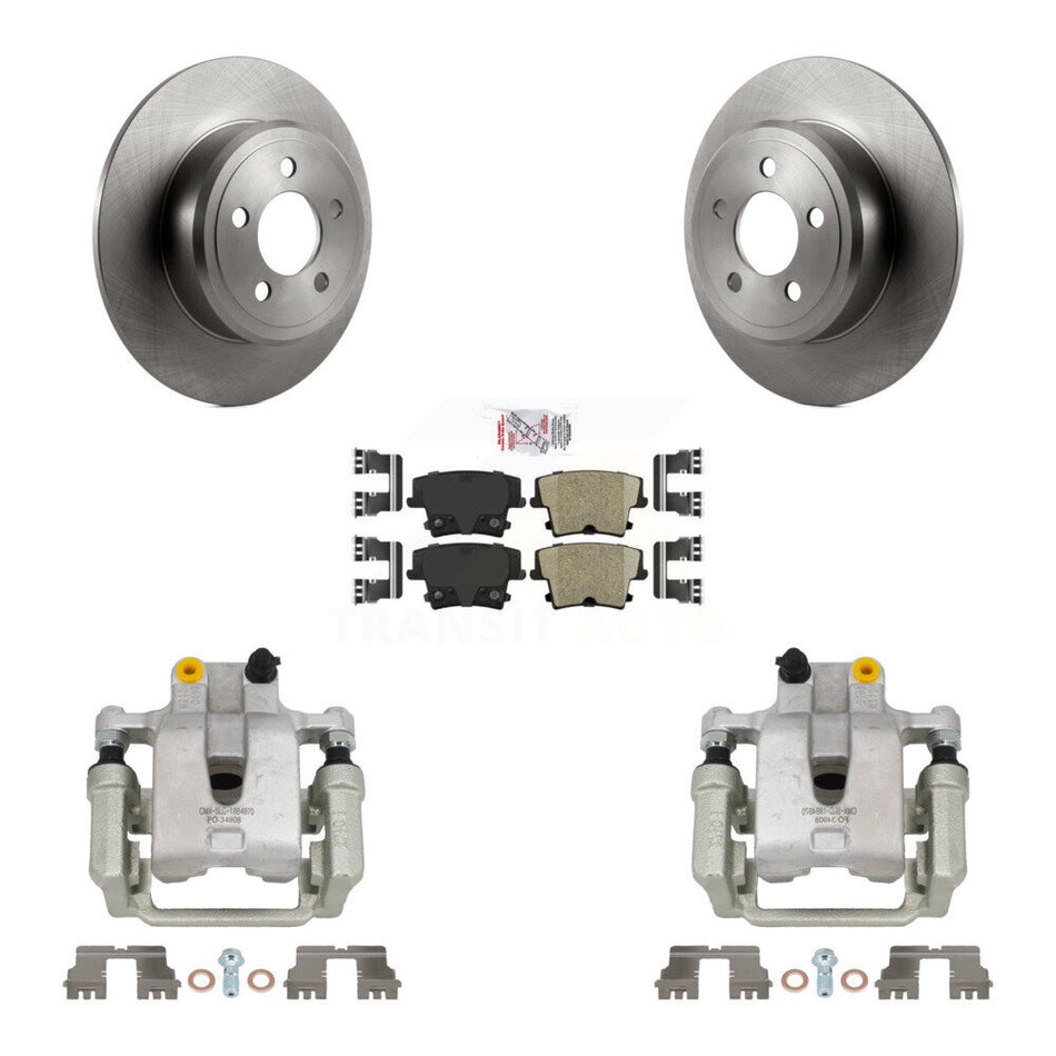 Rear Disc Brake Caliper Rotors Ceramic Pad Kit For Dodge Chrysler 300 Charger Challenger KC8-100739N