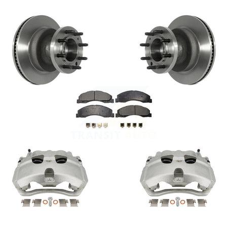 Front Disc Brake Caliper Rotor And Semi-Metallic Pad Kit For Ford E-350 Super Duty E-450 KC8-100739P