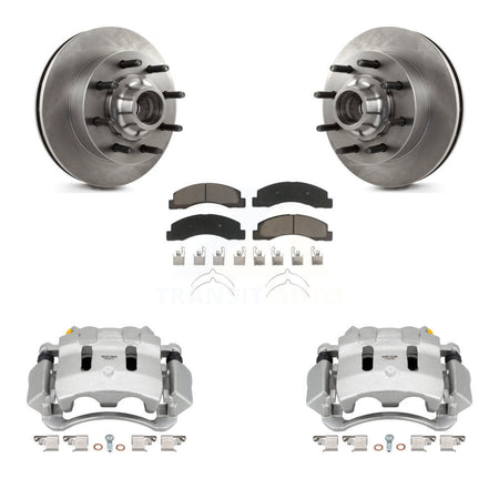 Front Disc Brake Caliper Rotor Ceramic Pad Kit For Ford F-350 Super Duty F-250 Excursion KC8-100740C