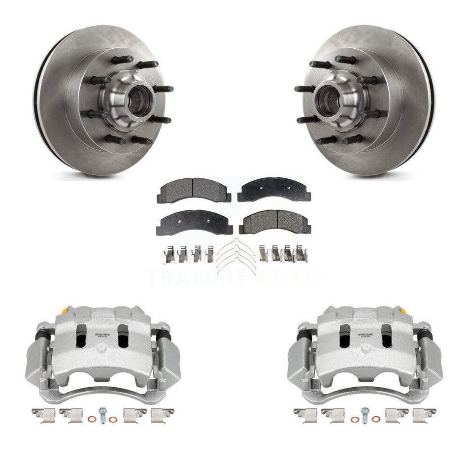 Front Disc Brake Caliper Rotor And Semi-Metallic Pad Kit For Ford F-350 Super Duty F-250 KC8-100740P
