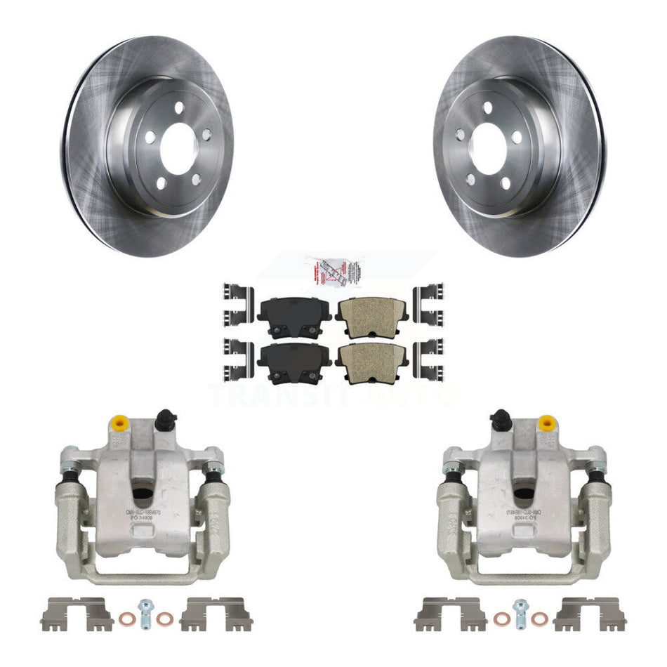 Rear Disc Brake Caliper Rotor & Ceramic Pad Kit For Chrysler 300 Dodge Challenger Magnum KC8-100741N