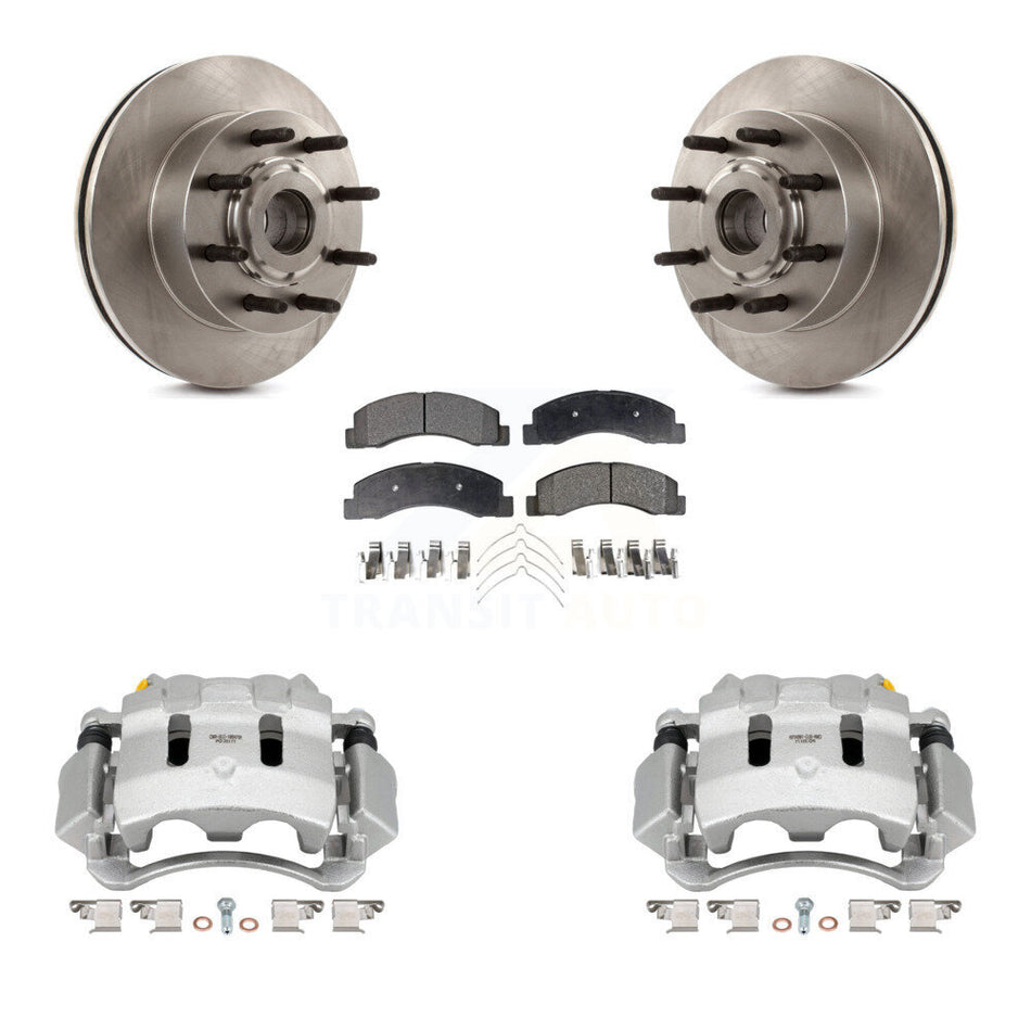Front Disc Brake Caliper Rotors And Semi-Metallic Pads Kit For 2005 Ford Excursion RWD KC8-100741P