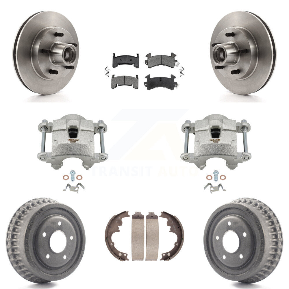 Front Rear Brake Caliper Rotor Drum Semi-Metallic Pad Kit (8Pc) For Chevrolet Camaro S10 KC8-100741S