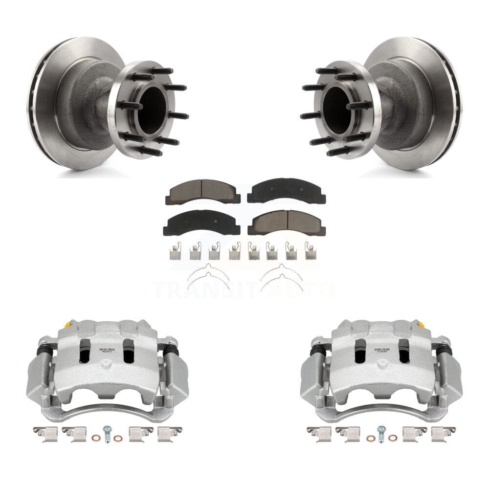 Front Disc Brake Caliper Rotors And Ceramic Pads Kit For Ford F-350 Super Duty KC8-100742C