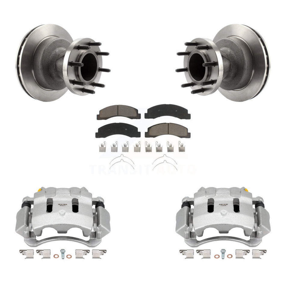 Front Disc Brake Caliper Rotors And Ceramic Pads Kit For Ford F-350 Super Duty KC8-100742C